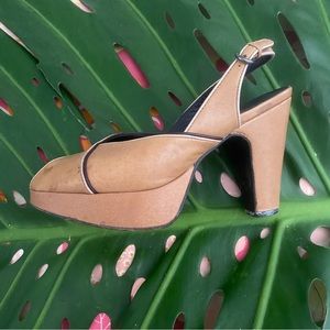 MIU MIU Vintage Slingback peeptoe platform pump PRADA size 34 (4 US)